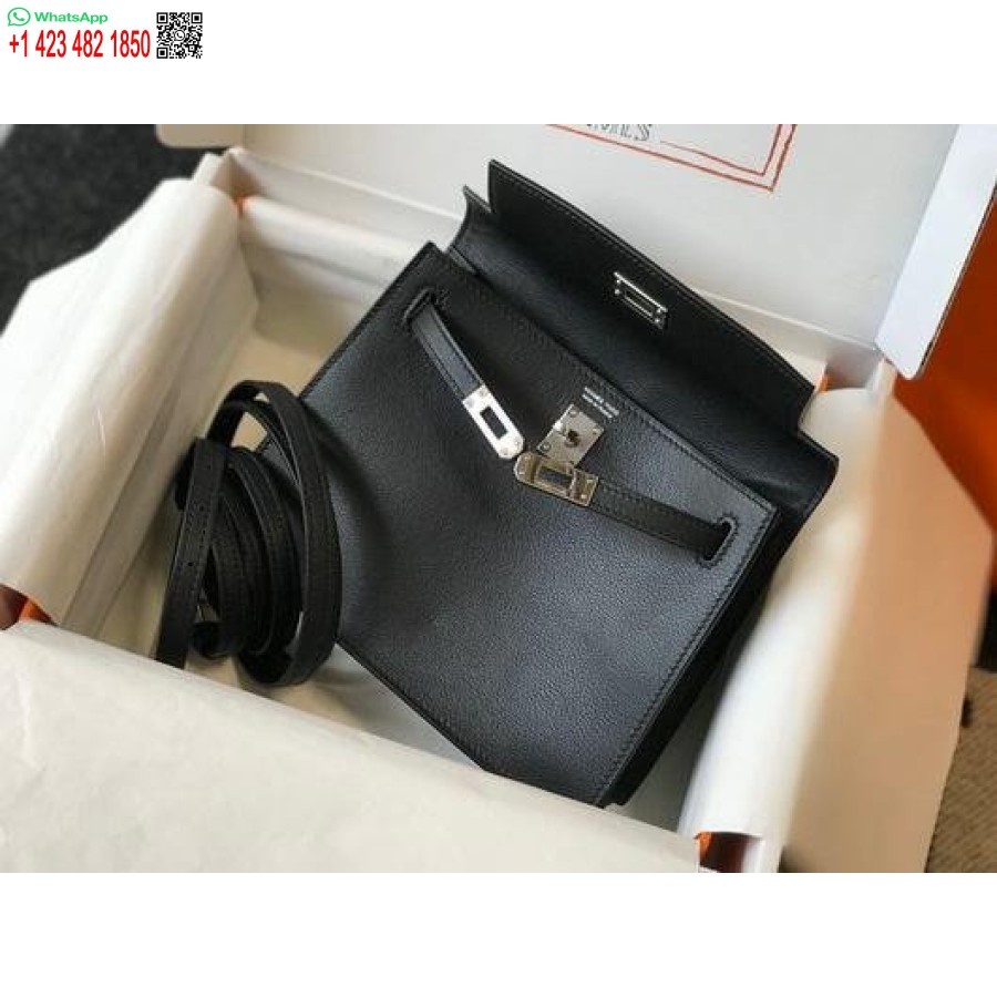 Replik Hermes Kelly 22cm Danse Ledertasche 20350 Schwarz