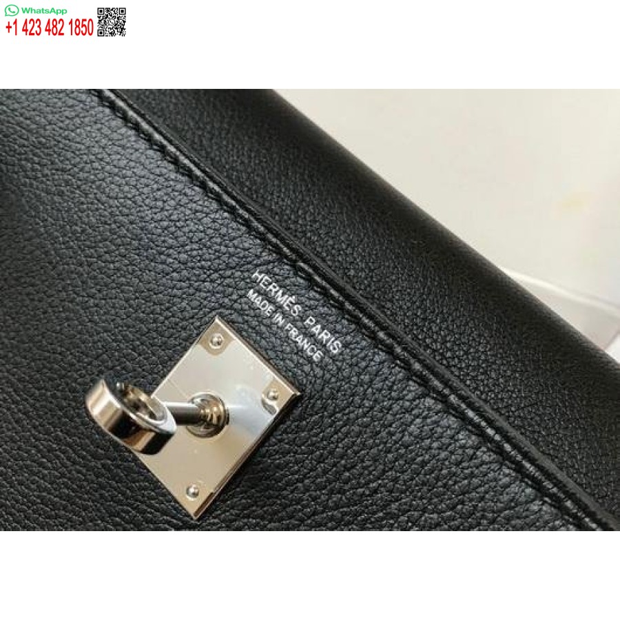 Replik Hermes Kelly 22cm Danse Ledertasche 20350 Schwarz