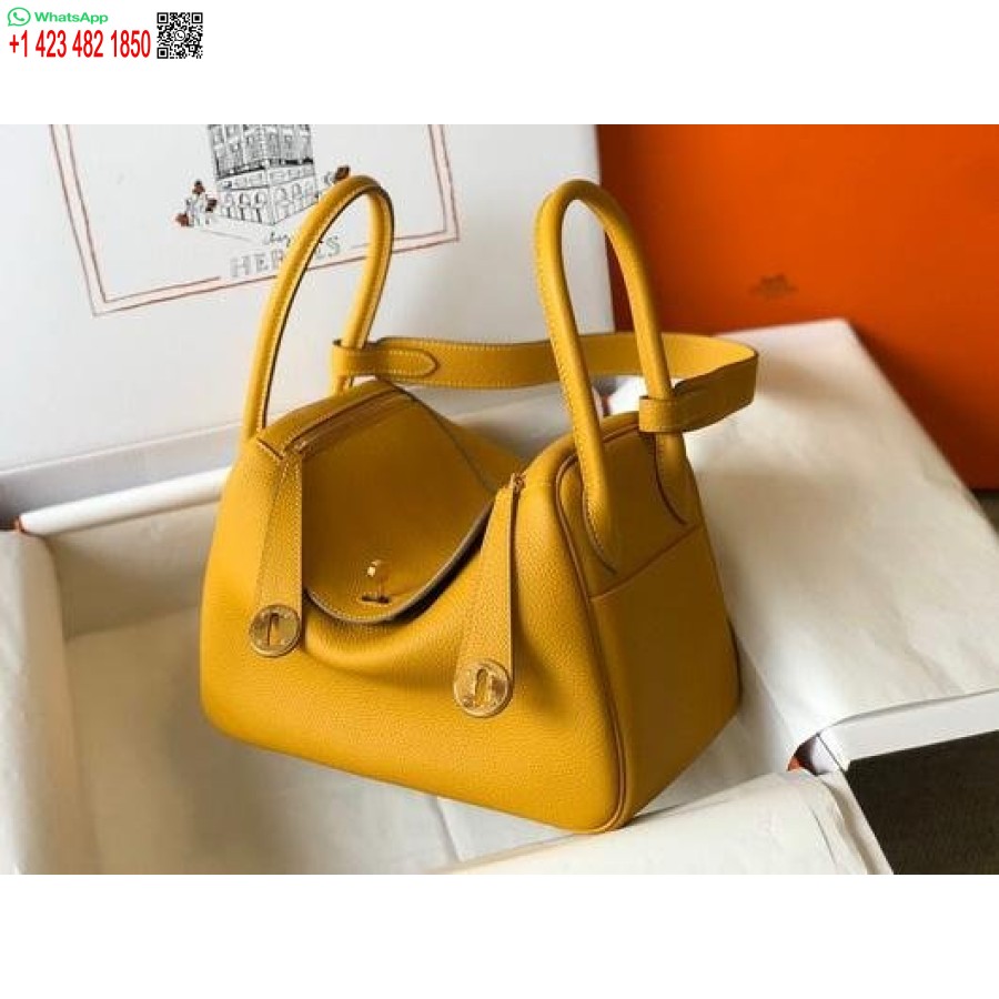 Replika Hermes Lindy 26 Cm Dizajnerske Velike Torbe Za čez Ramo Iz Rumenega Zlata