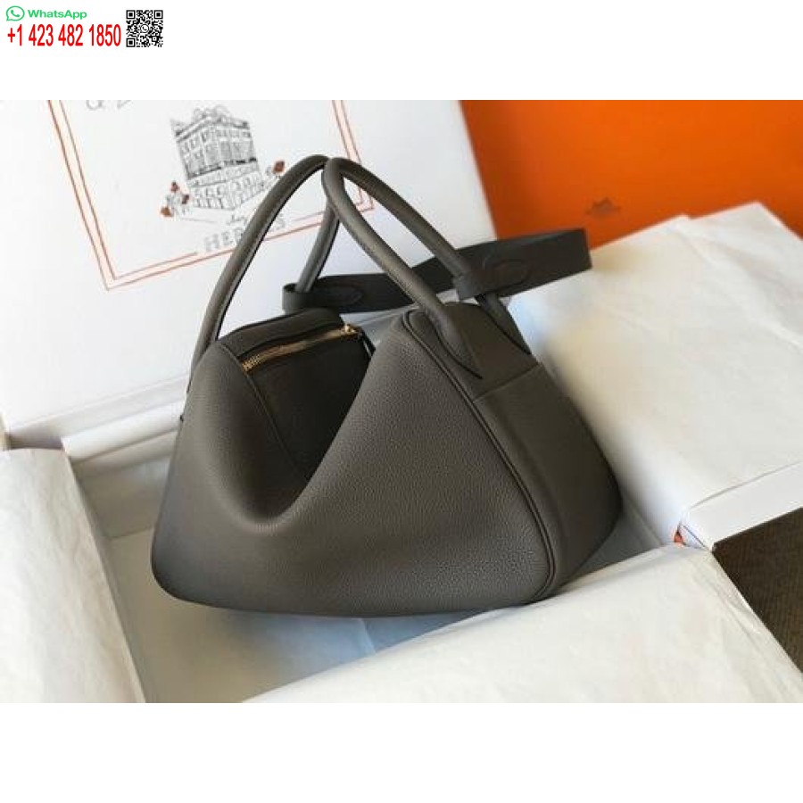 Replika Hermes Lindy 26 Cm Dizajnerske Tote Tote Tote Sivo Zlate