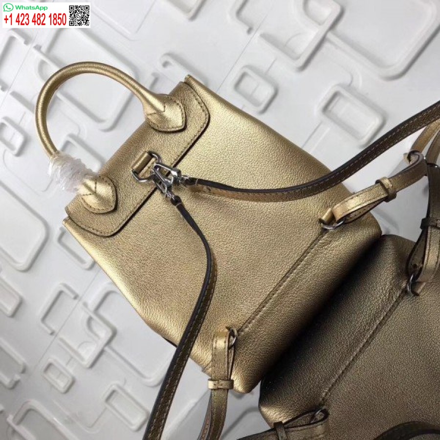 çoğaltma Louis Vuitton Gold Lockme Mini Sırt çantası M54575 Blv026