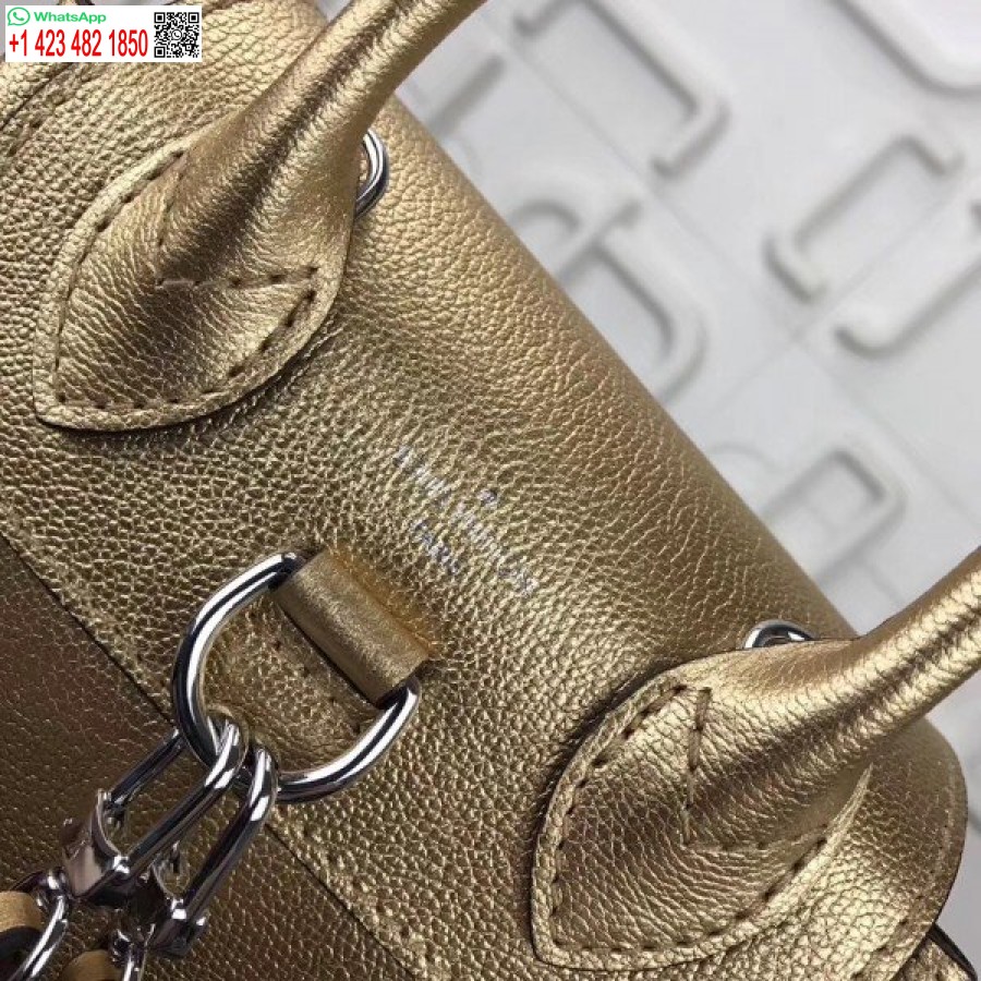çoğaltma Louis Vuitton Gold Lockme Mini Sırt çantası M54575 Blv026
