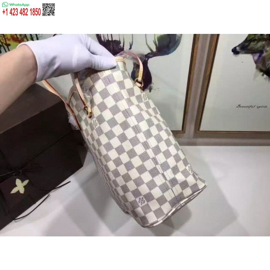 Replica Louis Vuitton Borsa Neverfull Mm Damier Azur N41361 Blv055
