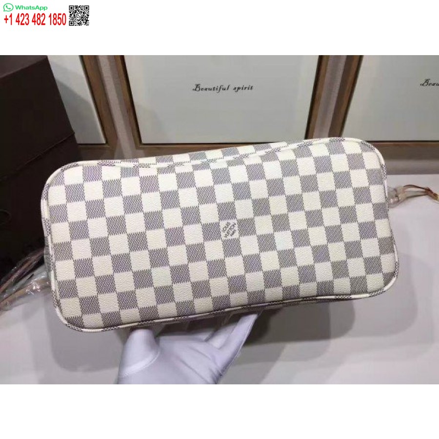 Replica Louis Vuitton Borsa Neverfull Mm Damier Azur N41361 Blv055