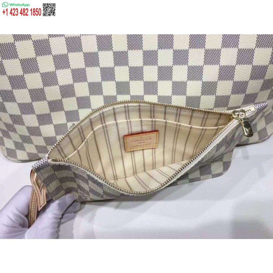 Replica Louis Vuitton Borsa Neverfull Mm Damier Azur N41361 Blv055