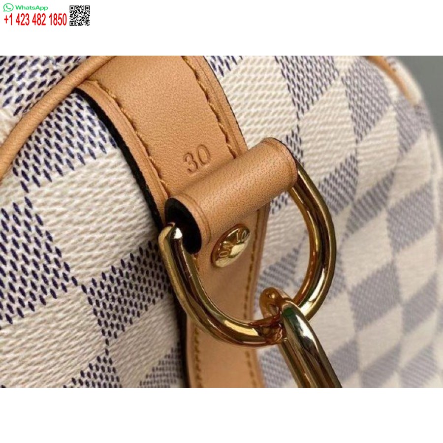 طبق الأصل لويس فويتون دامييه أزور سبيدي باندولير 30 مع حزام مضفر N50054 BLV041