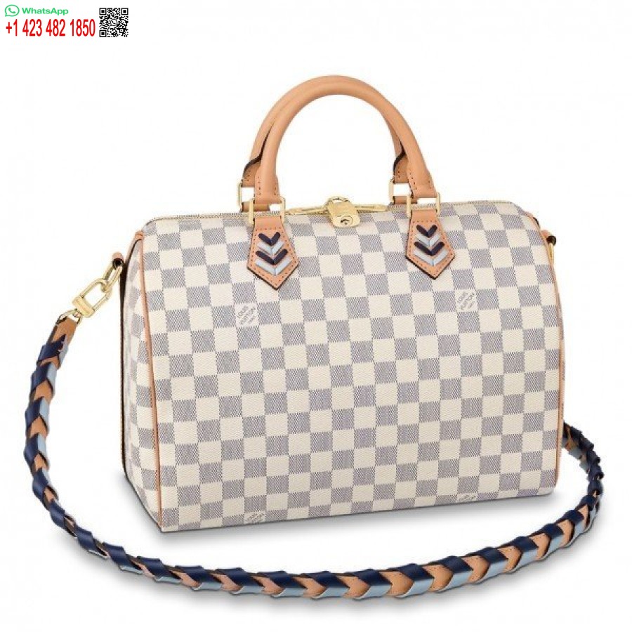 Réplique Louis Vuitton Damier Azur Bandouliere Rapide 30 Avec Bracelet Tressé N50054 Blv041