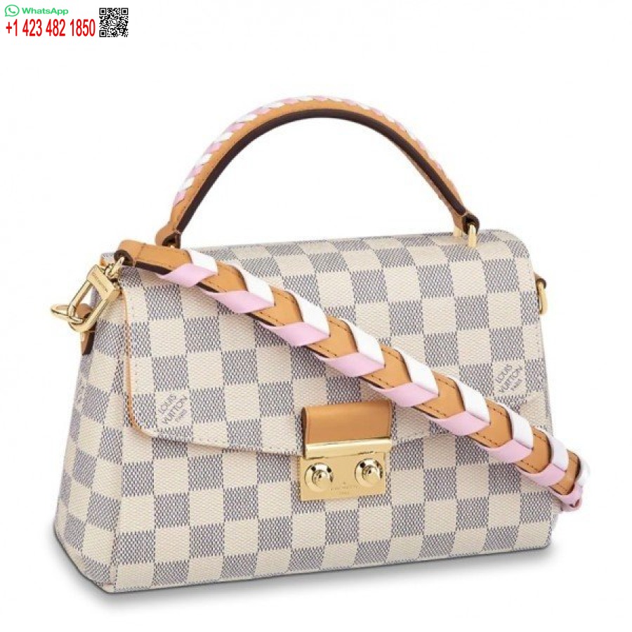 Réplique Louis Vuitton Damier Azur Sac Croisette Avec Sangle Tressée N50053 Blv042