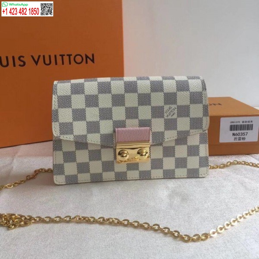 Replika Louis Vuitton Croisette Grandininė Piniginė Damier Azur N60357 Blv039