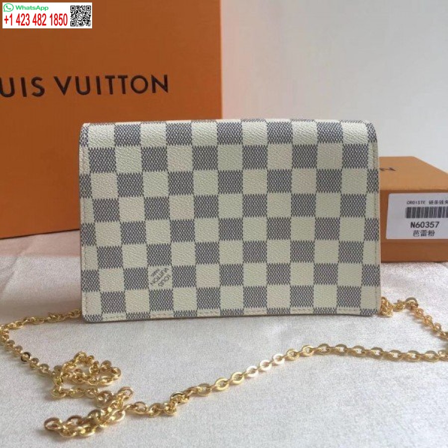 Replika Louis Vuitton Croisette Grandininė Piniginė Damier Azur N60357 Blv039