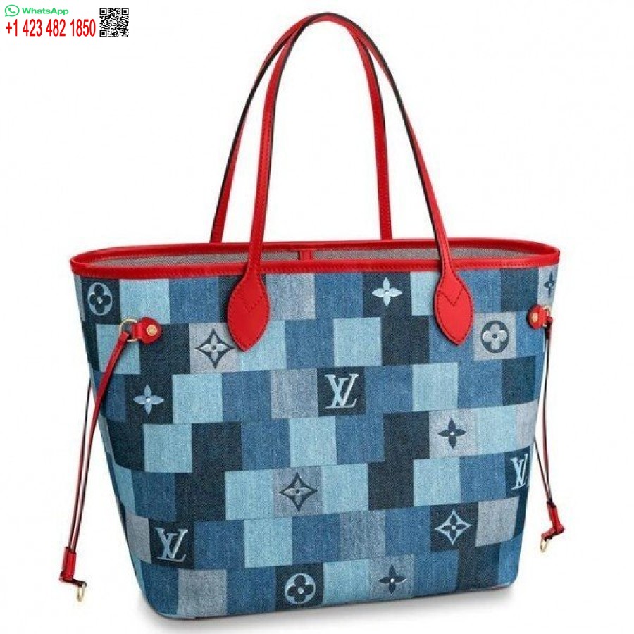 Replika Louis Vuitton Neverfull Mm Tasche Monogramm Denim M44981 Blv480