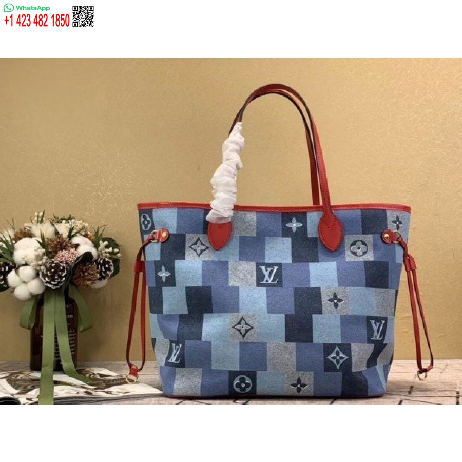 Replika Louis Vuitton Neverfull Mm Tasche Monogramm Denim M44981 Blv480