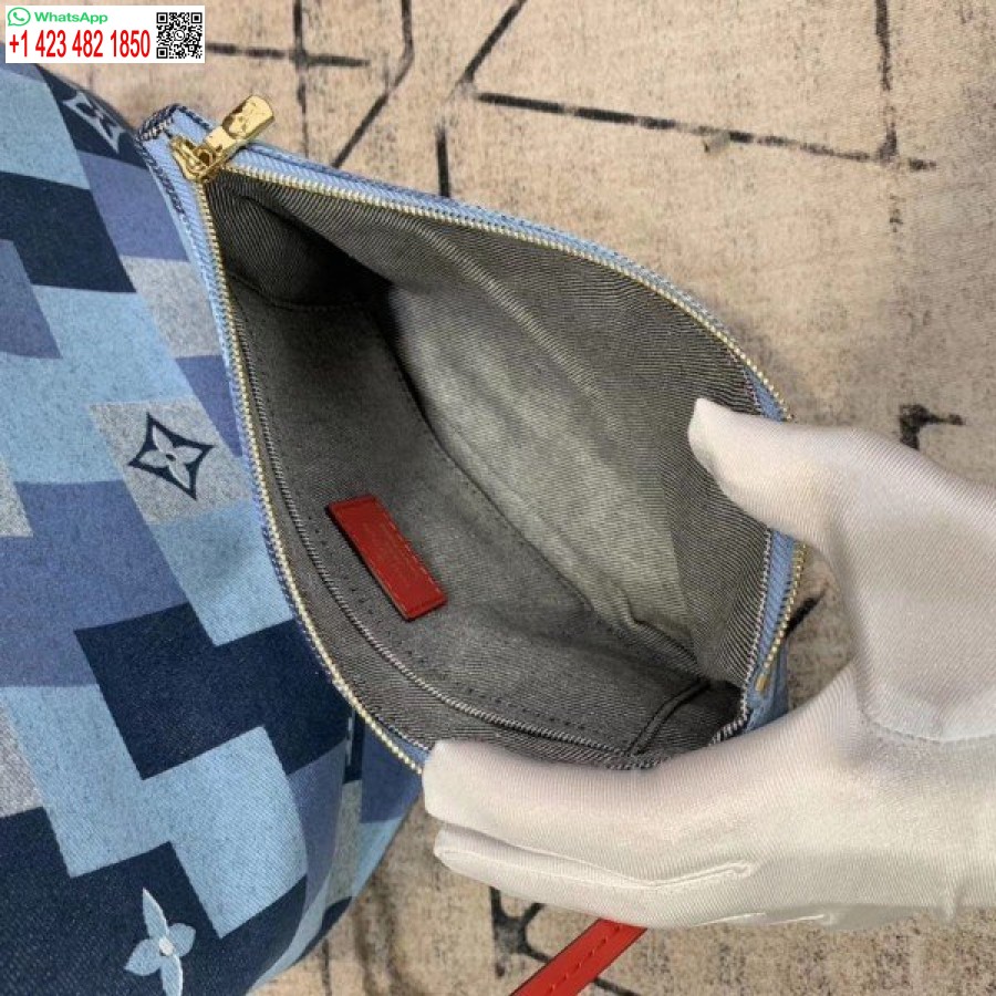 Replika Louis Vuitton Neverfull Mm Tasche Monogramm Denim M44981 Blv480