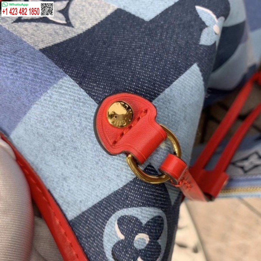 Replika Louis Vuitton Neverfull Mm Tasche Monogramm Denim M44981 Blv480