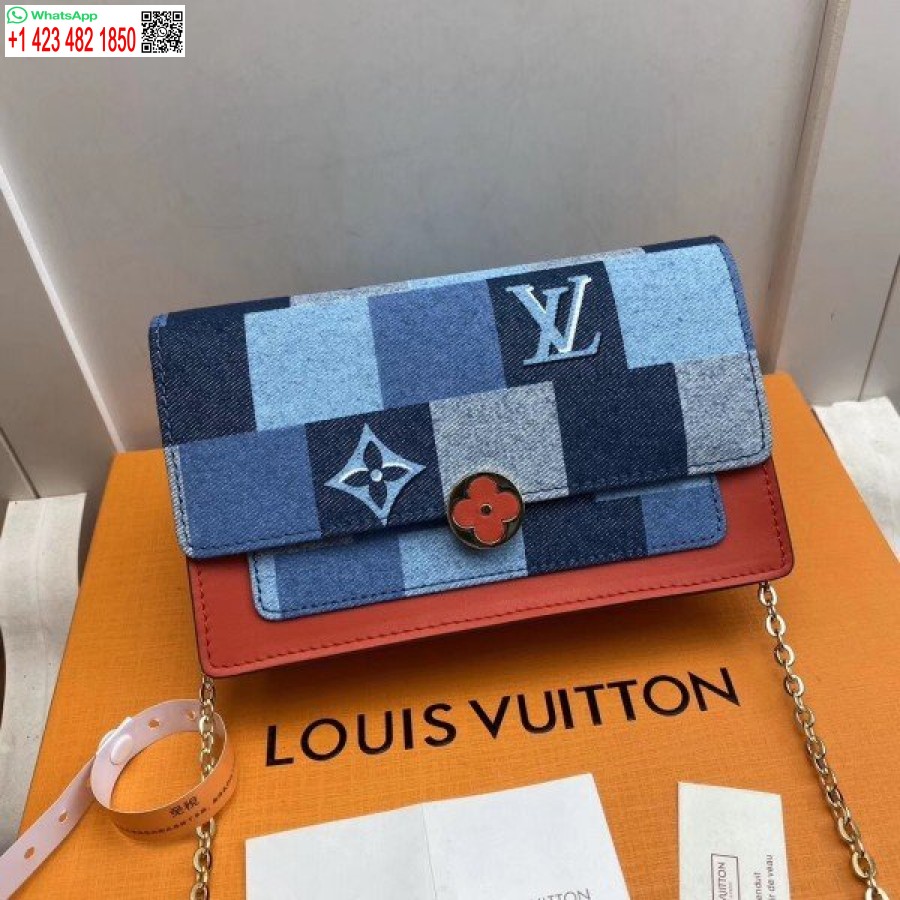 ρεπλίκα Louis Vuitton Flore αλυσίδα πορτοφόλι μονόγραμμα τζιν M69036 Blv477