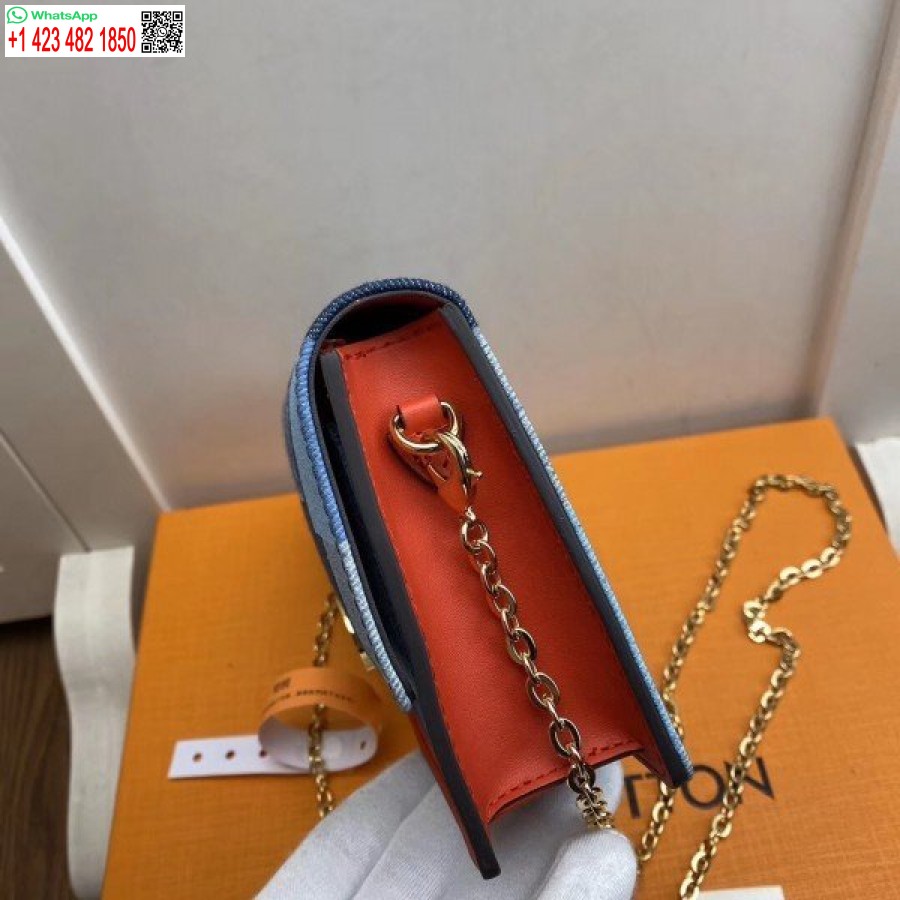 ρεπλίκα Louis Vuitton Flore αλυσίδα πορτοφόλι μονόγραμμα τζιν M69036 Blv477