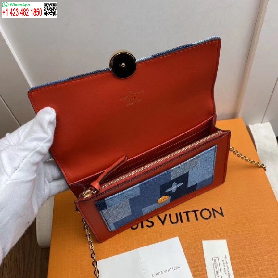 ρεπλίκα Louis Vuitton Flore αλυσίδα πορτοφόλι μονόγραμμα τζιν M69036 Blv477