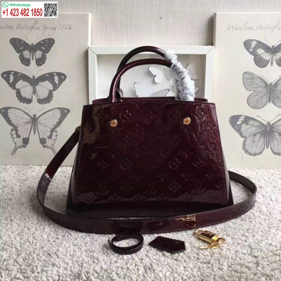 Replică Geantă Louis Vuitton Montaigne Bb Monogram Vernis M50403 Blv607