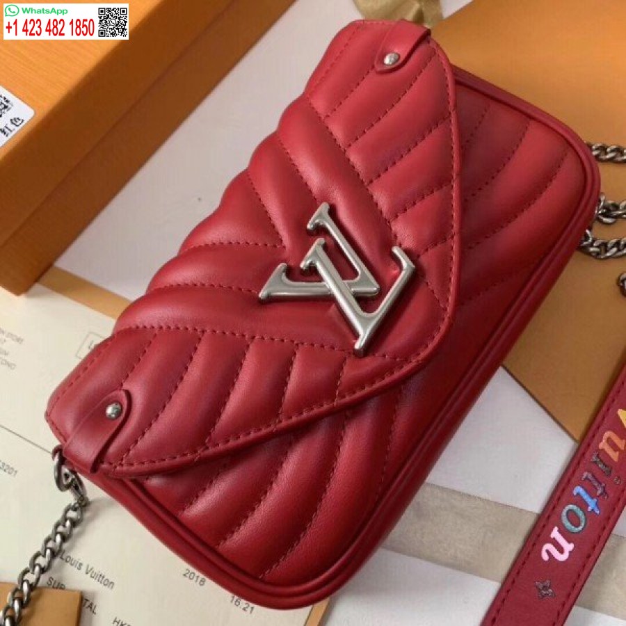 Replika Louis Vuitton Czerwona Torebka Z łańcuszkiem New Wave M63956 Blv622