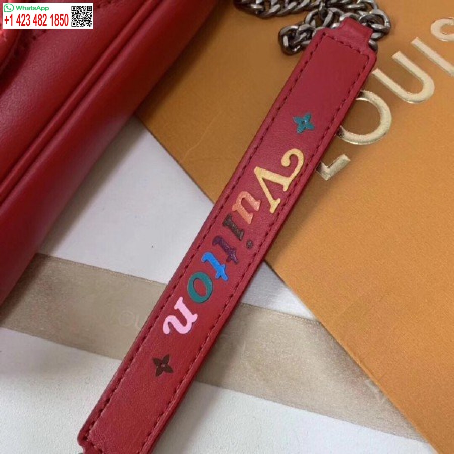 Replika Louis Vuitton Czerwona Torebka Z łańcuszkiem New Wave M63956 Blv622