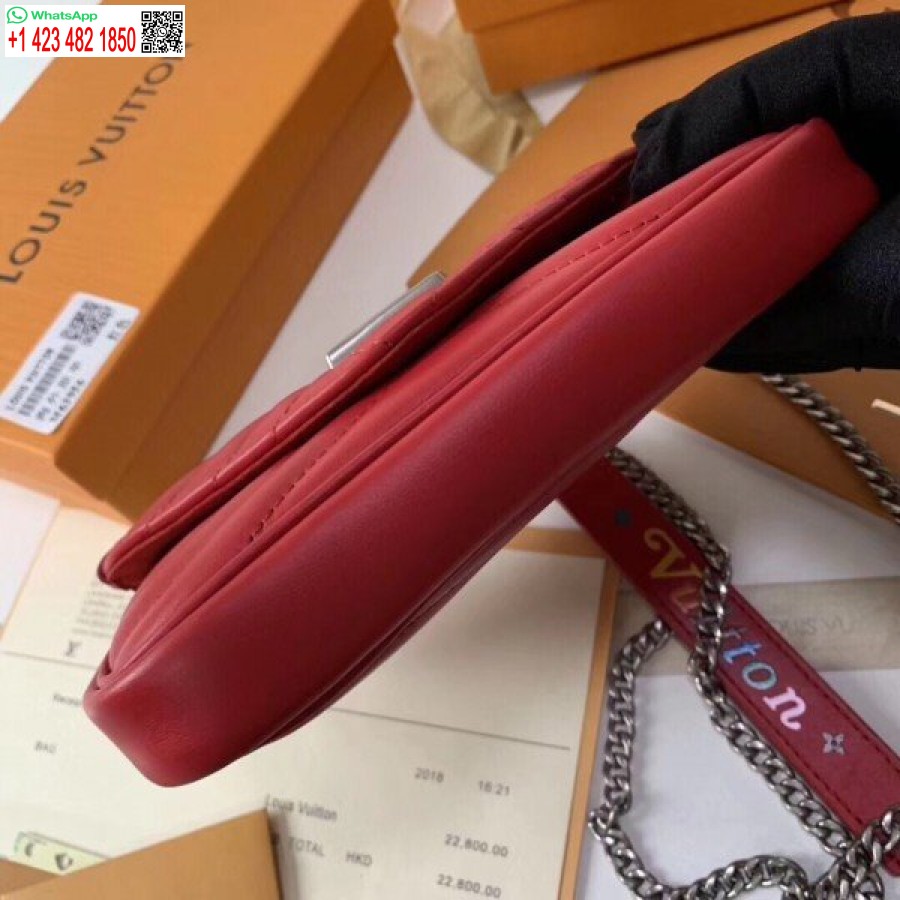 Replika Louis Vuitton Czerwona Torebka Z łańcuszkiem New Wave M63956 Blv622