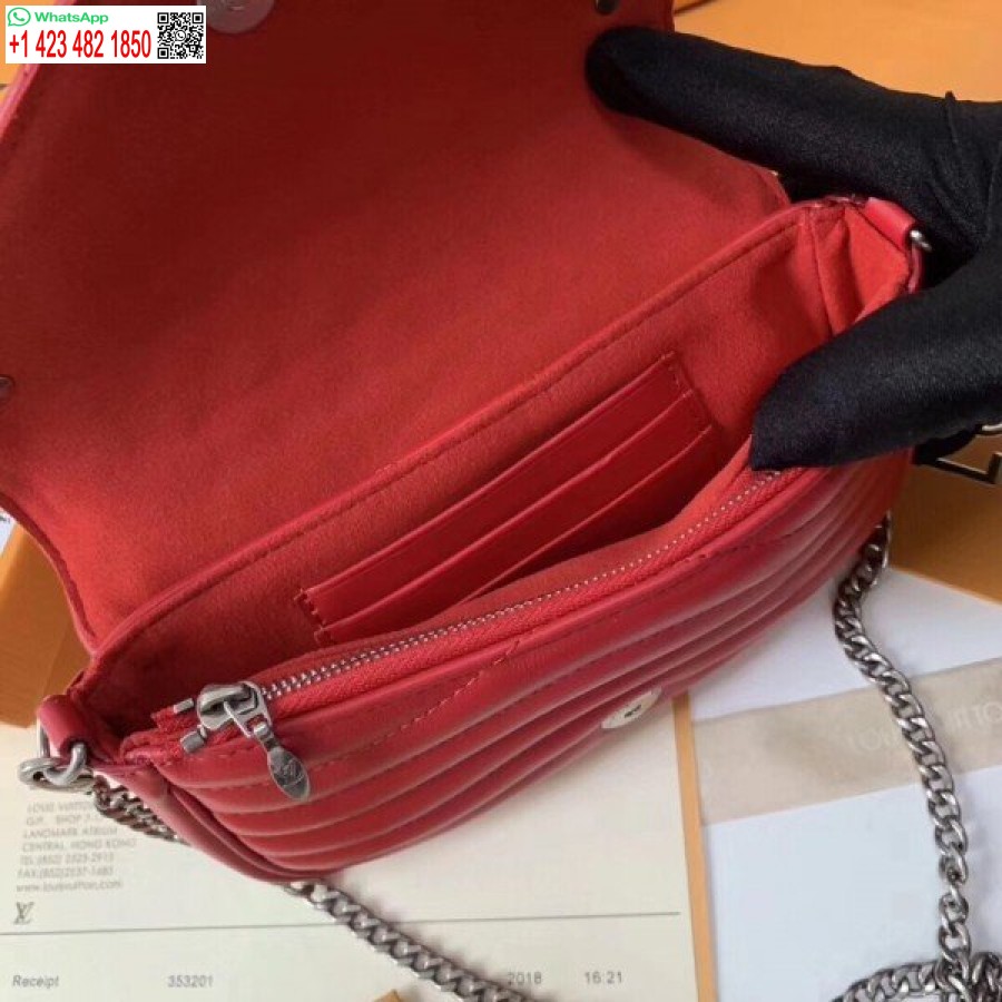 Replika Louis Vuitton Czerwona Torebka Z łańcuszkiem New Wave M63956 Blv622