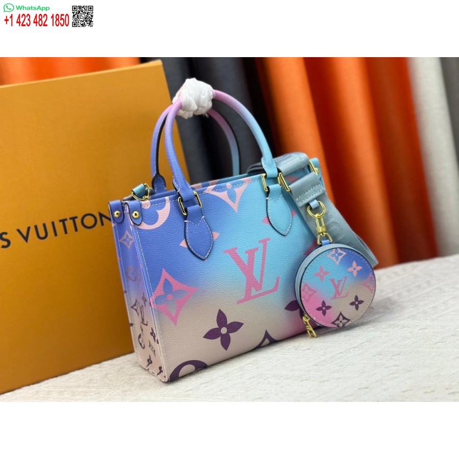 Borsa Colorata Di Colore Sfumato Borsa Tote Lv Onthego Nuovo Arrivo