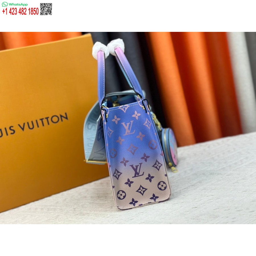Borsa Colorata Di Colore Sfumato Borsa Tote Lv Onthego Nuovo Arrivo