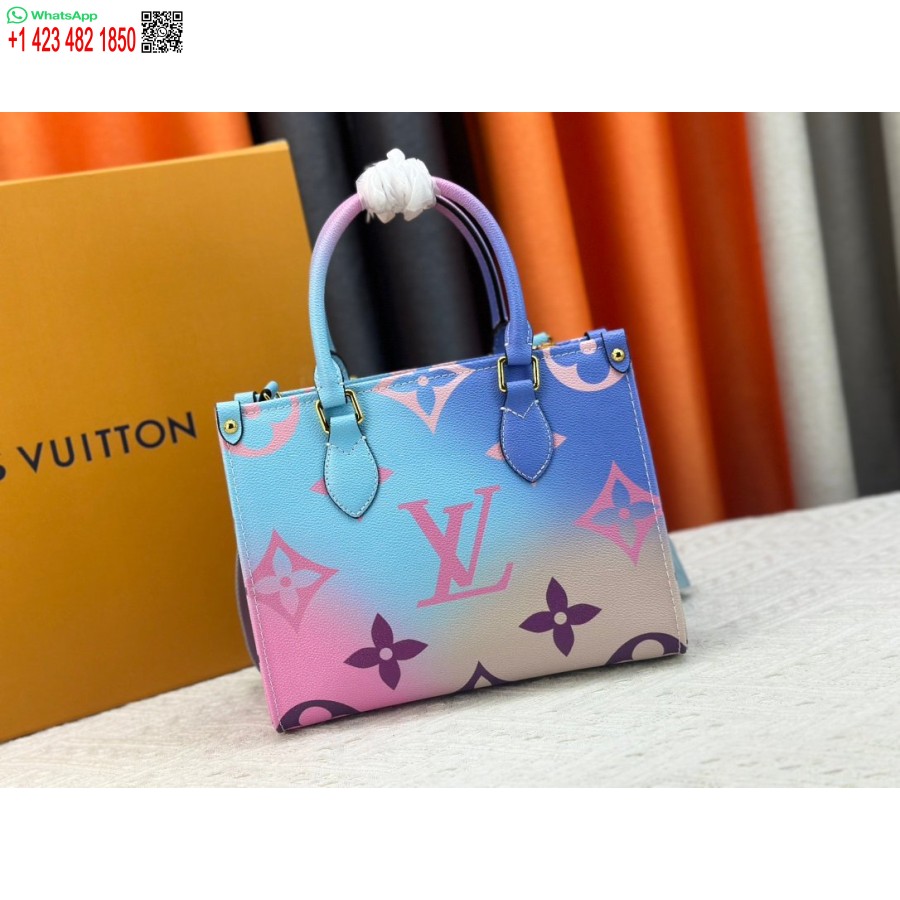 Borsa Colorata Di Colore Sfumato Borsa Tote Lv Onthego Nuovo Arrivo