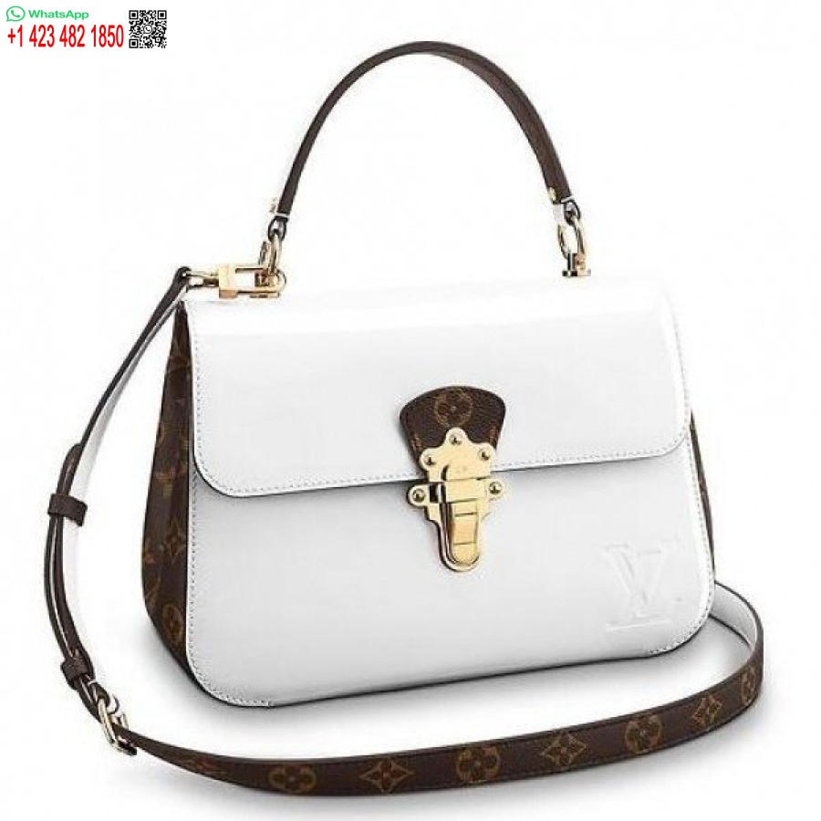 Replica Louis Vuitton White Cherrywood Bag Patent Leather M53352 BLV661