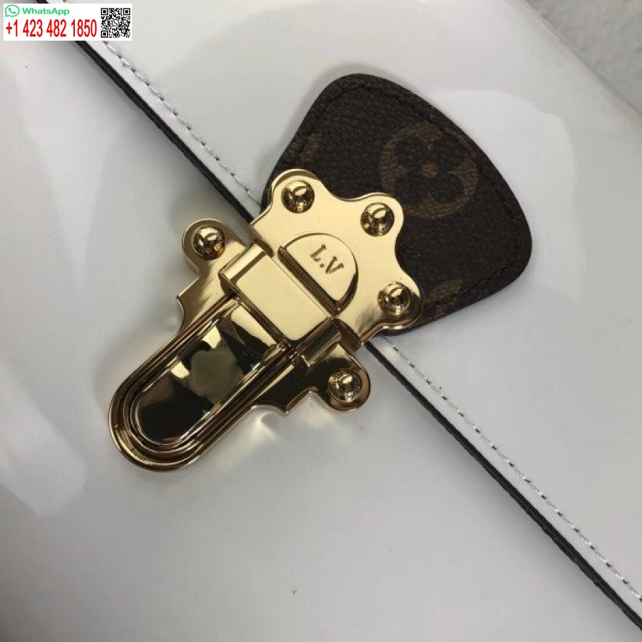 Replica Louis Vuitton White Cherrywood Bag Patent Leather M53352 BLV661