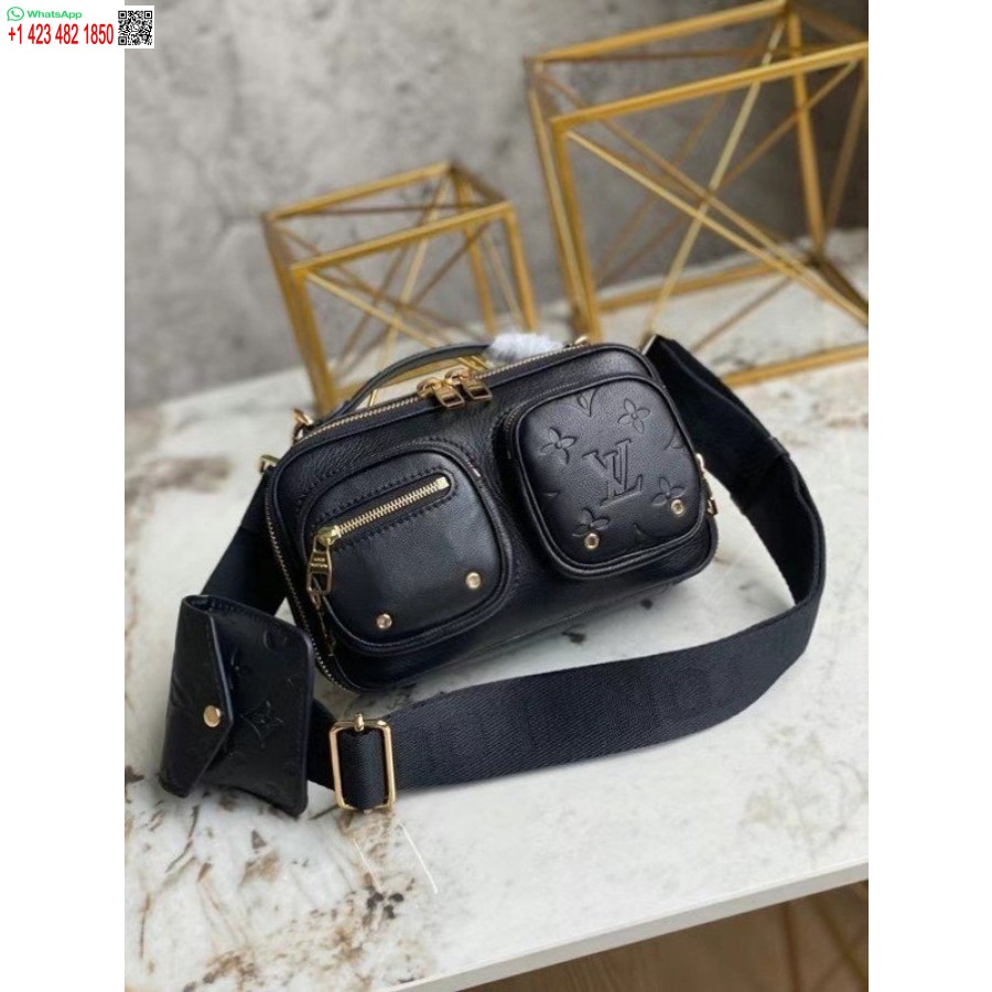 Replica Louis Vuitton Utility Crossbody Bag In Black Leather M80450 BLV716