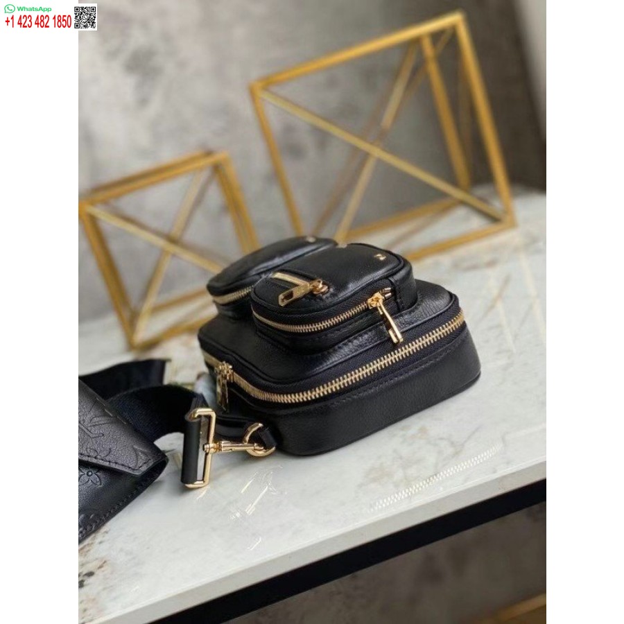 Replica Louis Vuitton Utility Crossbody Bag In Black Leather M80450 BLV716