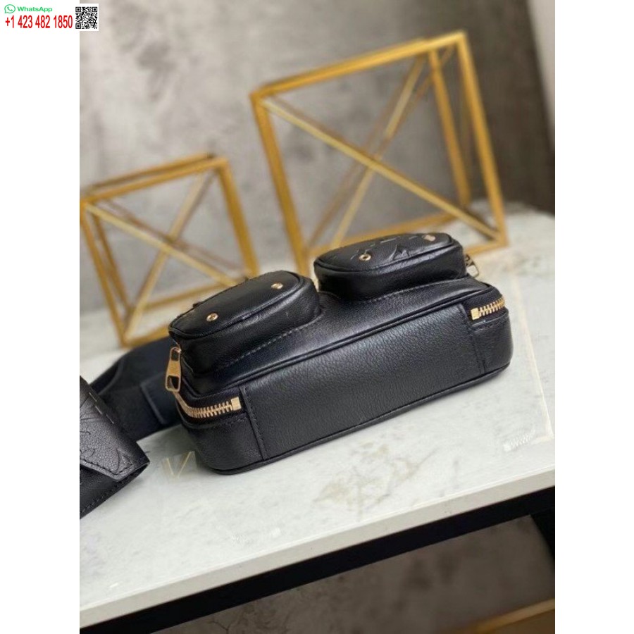 Replica Louis Vuitton Utility Crossbody Bag In Black Leather M80450 BLV716