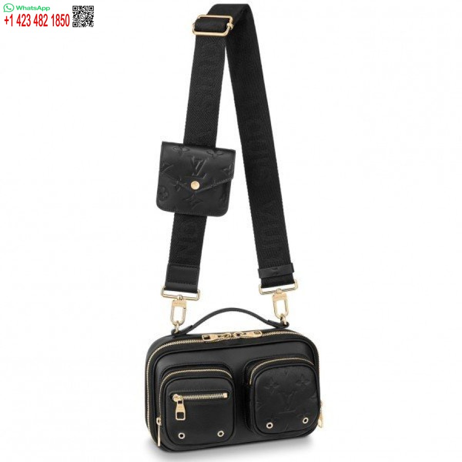 Replika Louis Vuitton Utility Crossbody Taske I Sort Læder M80450 Blv716