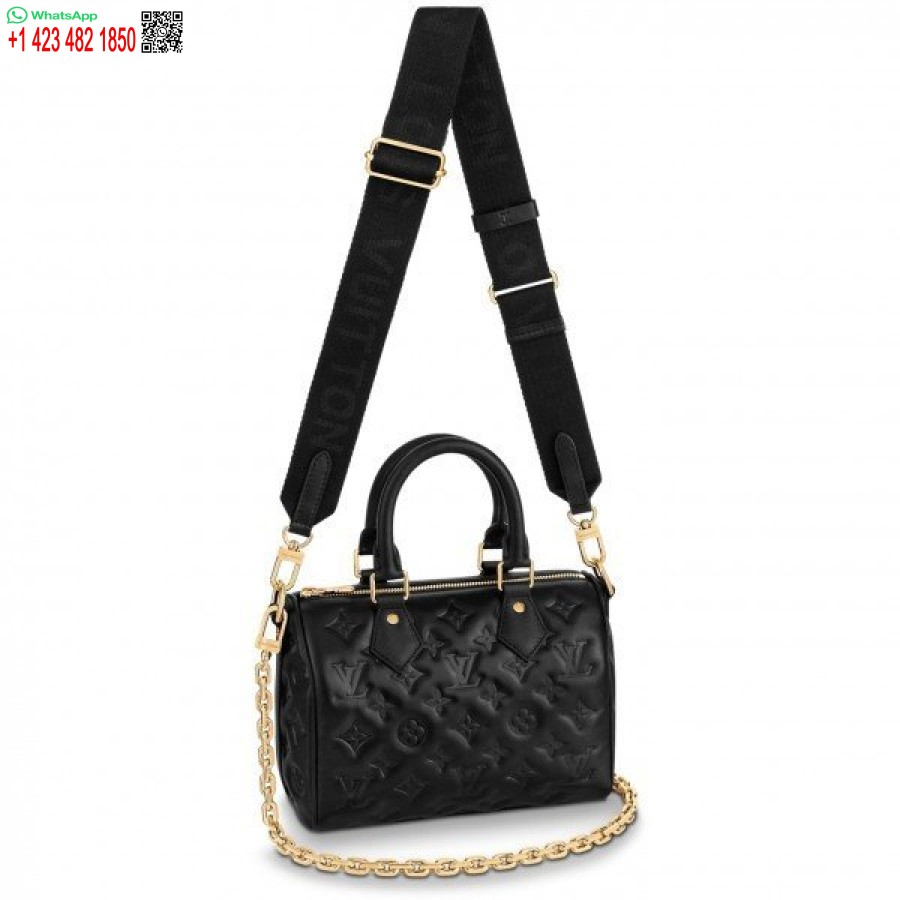 Replika Louis Vuitton Speedy Bandouliere 22 Poser Monogram Lammeskind M58631 Blv707