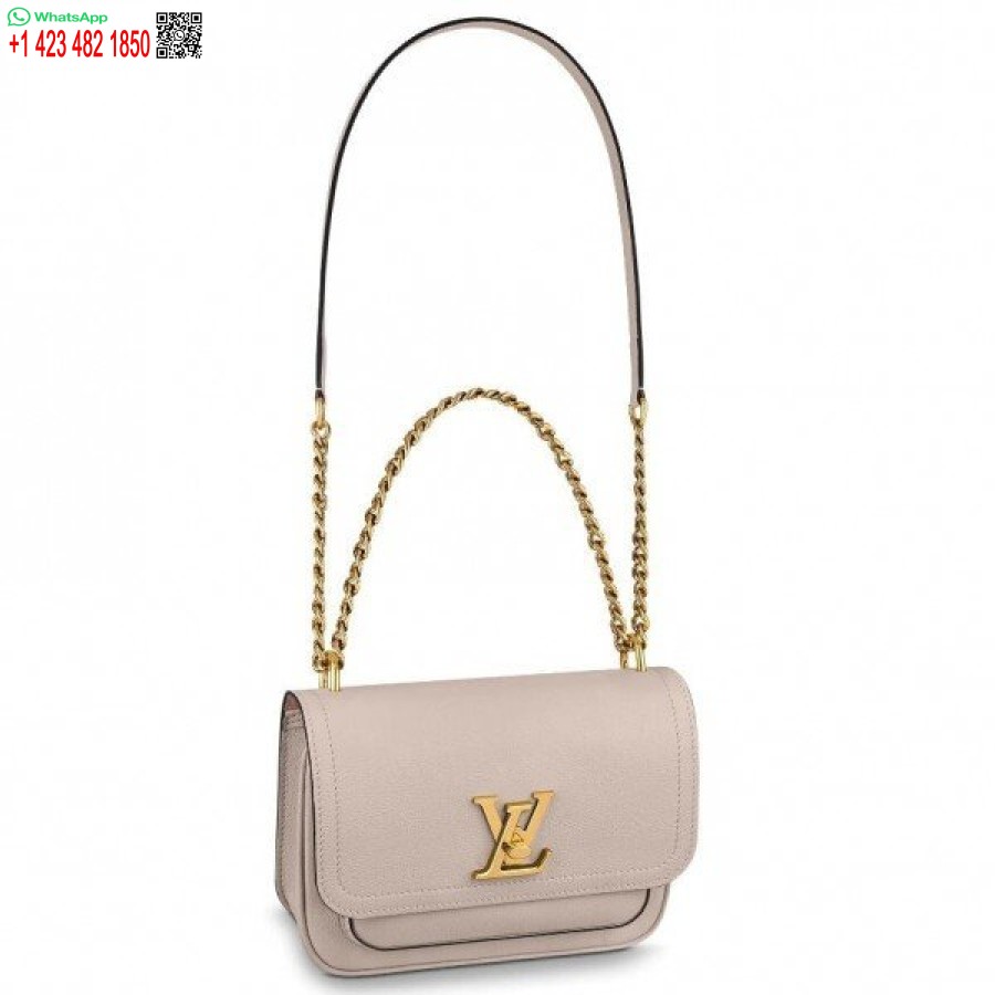 Replika Louis Vuitton Lockme Kæde Pm Taske I Griege Læder M57072 Blv683
