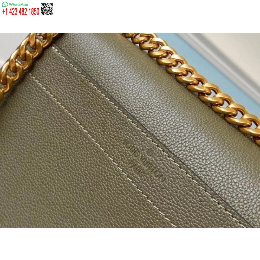 Replica Borsa Louis Vuitton Lockme Catena Pm In Pelle Verde M57067 Blv685