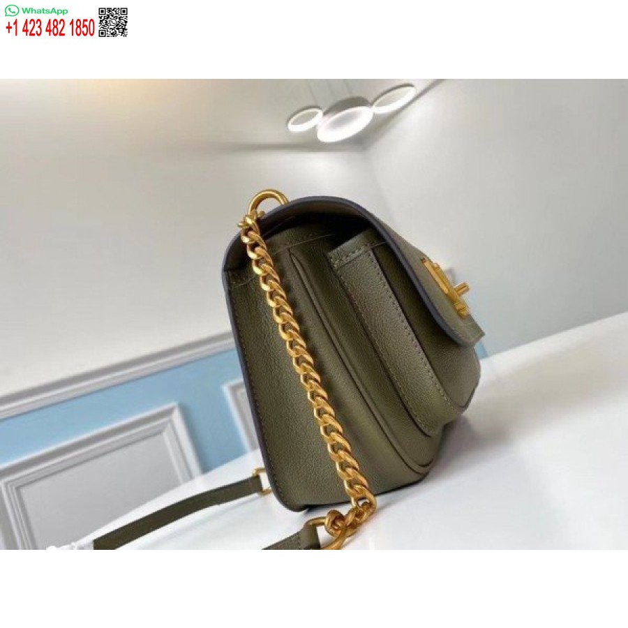 Replica Borsa Louis Vuitton Lockme Catena Pm In Pelle Verde M57067 Blv685