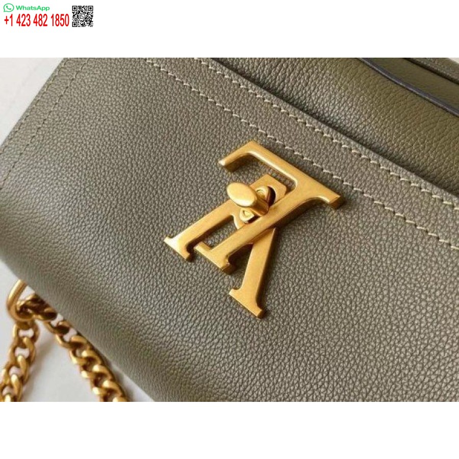 Replica Borsa Louis Vuitton Lockme Catena Pm In Pelle Verde M57067 Blv685