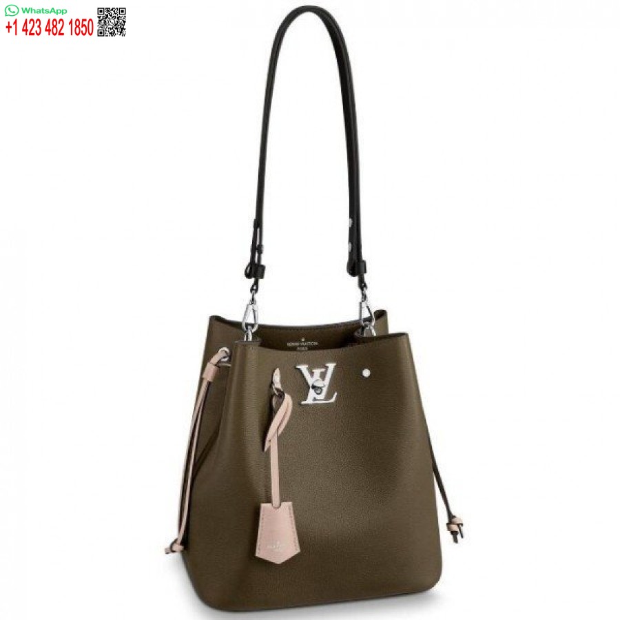 Replika Louis Vuitton Kaki Lockme Bucket Bag M55439 Blv796