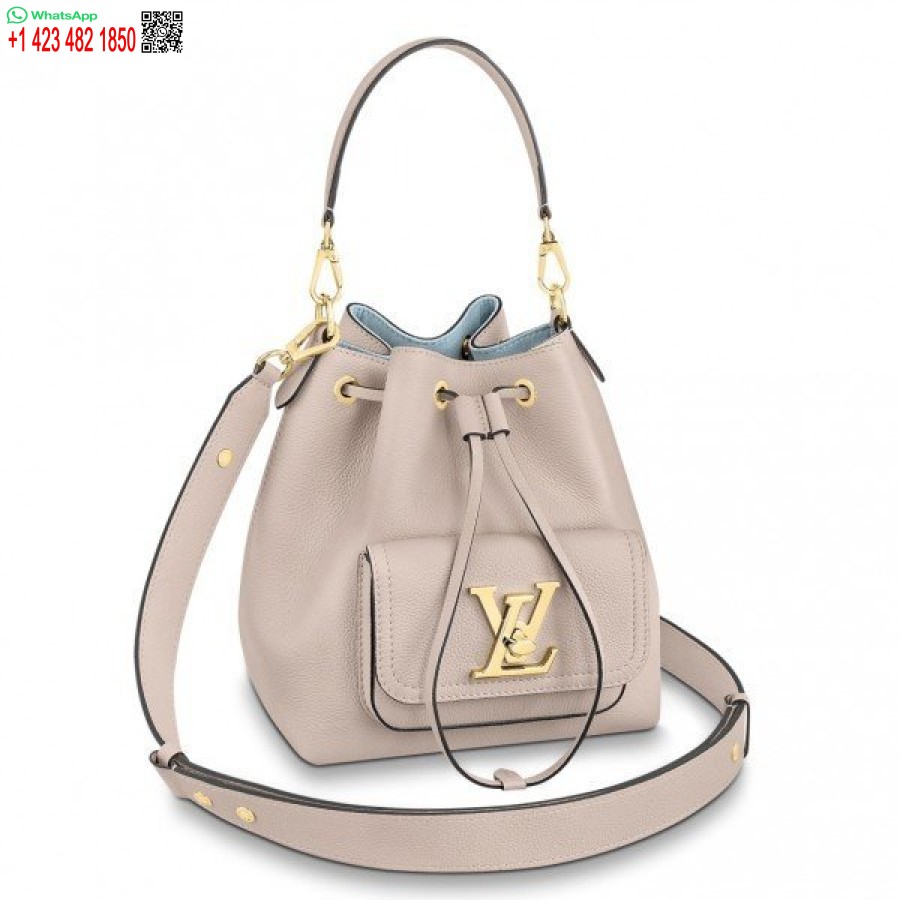Replika Louis Vuitton Grå Lockme Bucket Bag M57688 Blv719