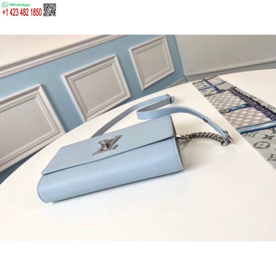 Replica Clutch Louis Vuitton Albastru Lockme M56136 Blv694