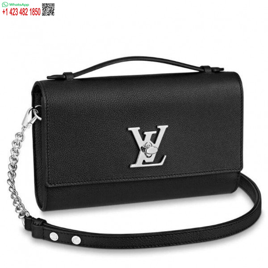 Replika Louis Vuitton Sort Lockme Clutch M56087 Blv693