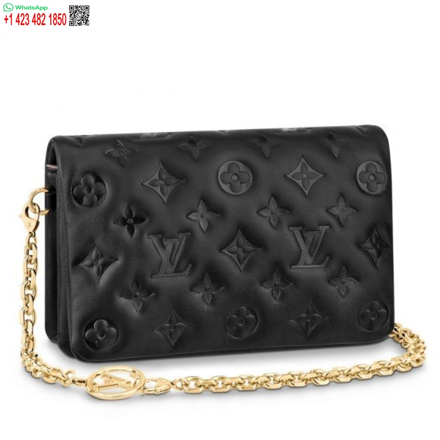 Replika Louis Vuitton Svart Coussin Pochette Väska M80742 Blv703