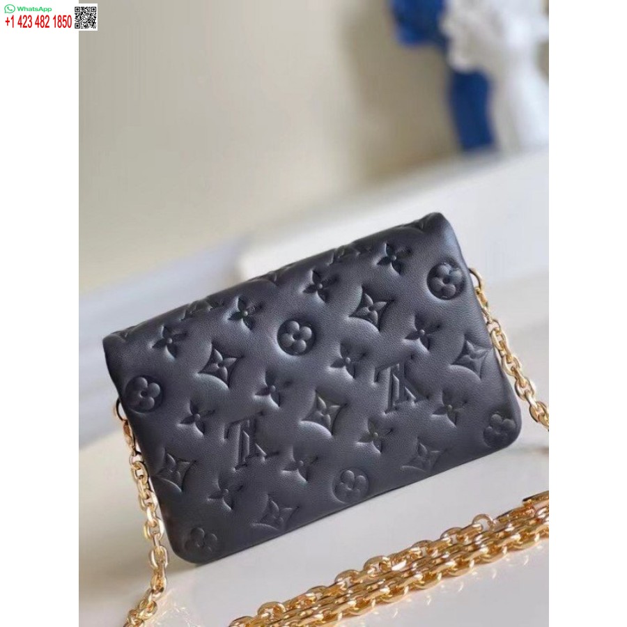 Replika Louis Vuitton Svart Coussin Pochette Väska M80742 Blv703
