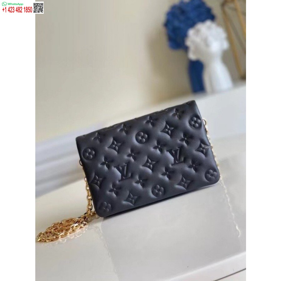 Replika Louis Vuitton Svart Coussin Pochette Väska M80742 Blv703