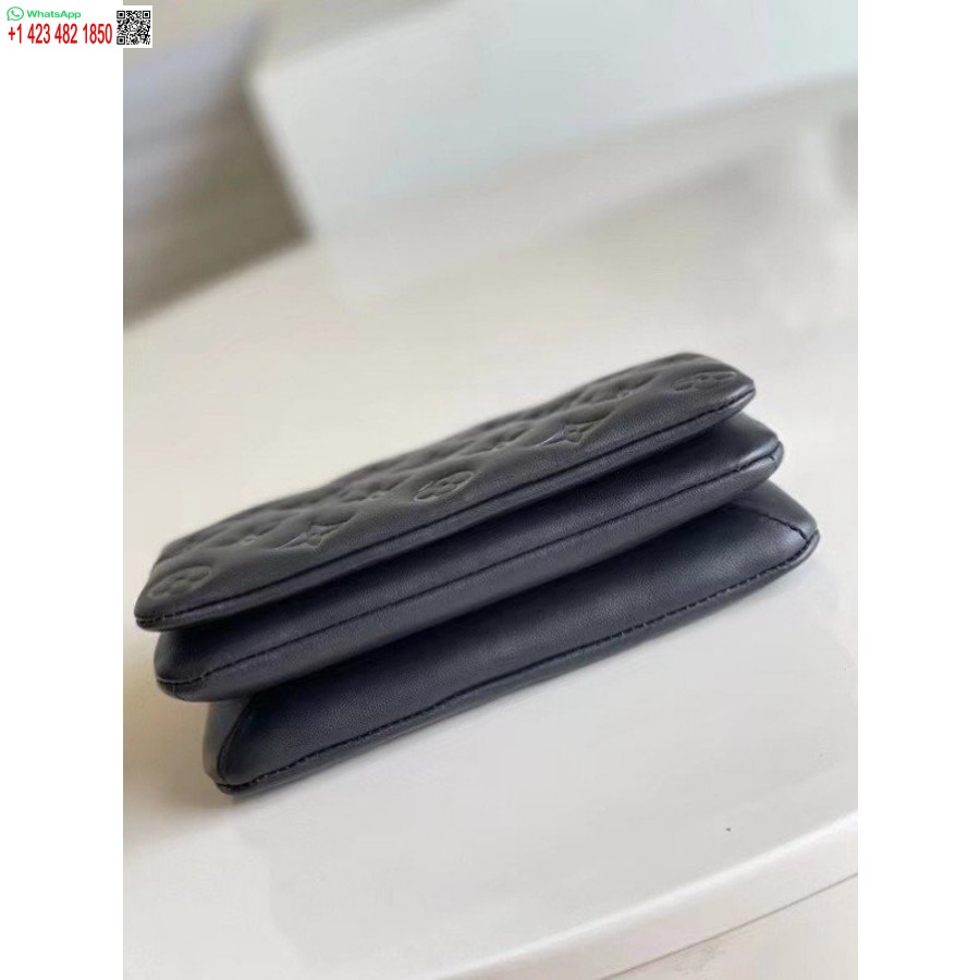 Replika Louis Vuitton Svart Coussin Pochette Väska M80742 Blv703