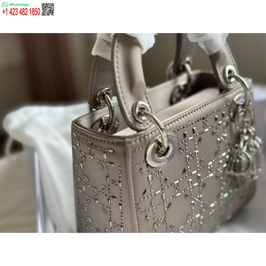 Nuova Borsa Tote Bag Dior Princess Anna Con Diamanti Grigi