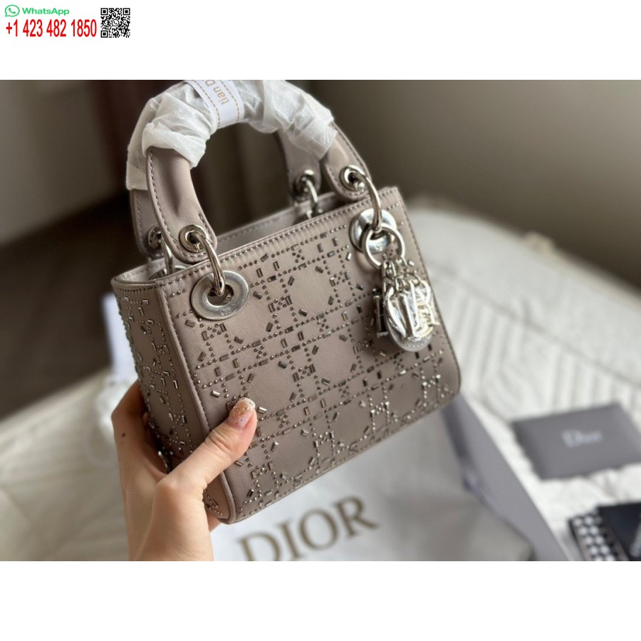 Nuova Borsa Tote Bag Dior Princess Anna Con Diamanti Grigi